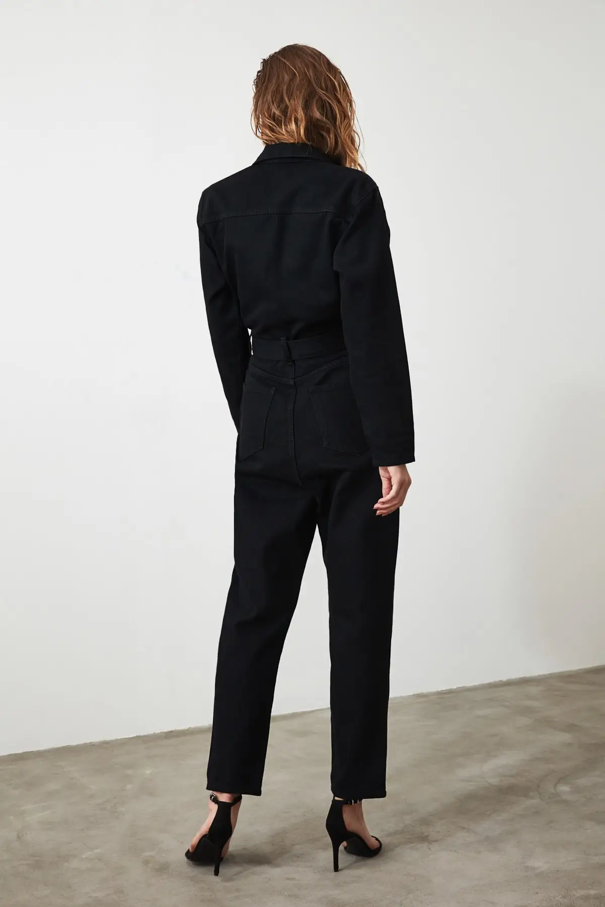 

Trendyol Belted Zipper Detailed Denim Jumpsuit TWOAW21TU0004