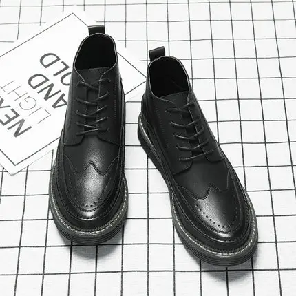 Зима 2019 новинка черные высокие мужские Ботинки Martin повседневная обувь в