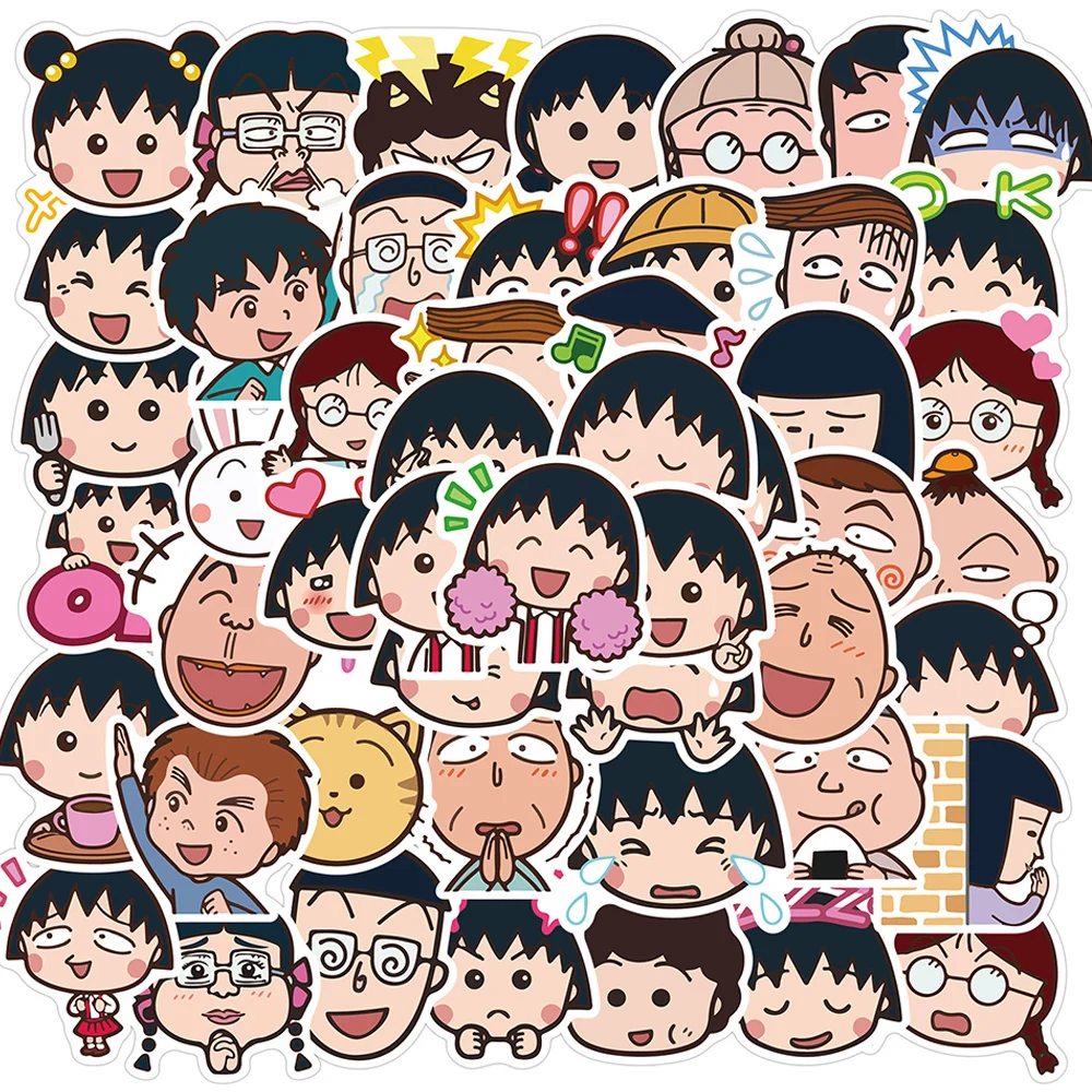 

10/30/50PCS Chibi Maruko-chan Cartoon Stickers Aesthetic Laptop Guitar Water Bottle Waterproof Graffiti Sticker Packs Kid Toy