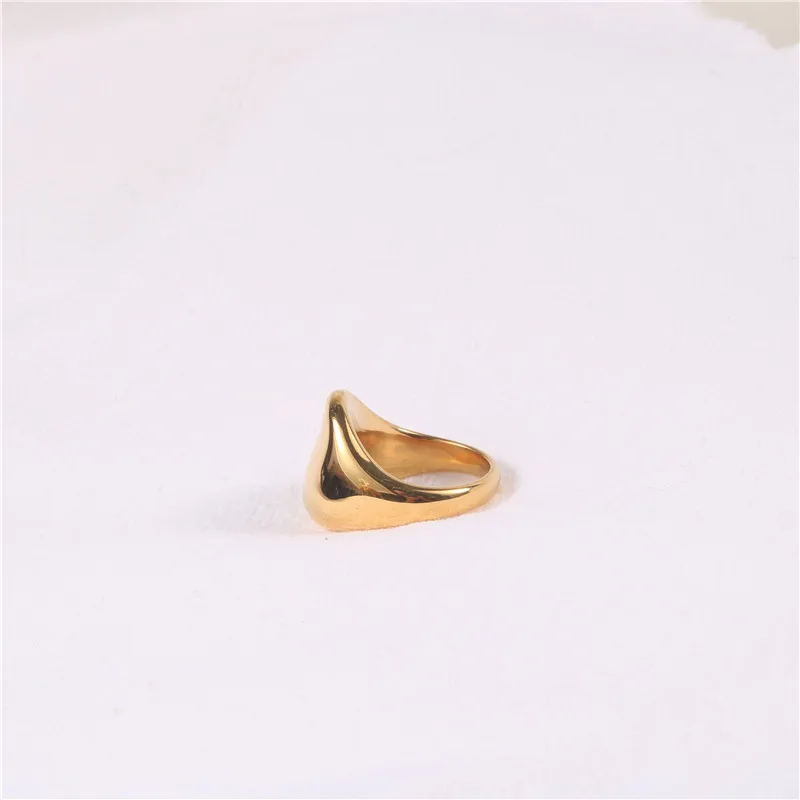 

Joolim High End 18K Gold PVD Fashionable Hammer Concave Rings for Women Stainless Steel Jewelry Wholesale