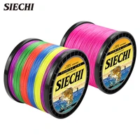 siechi 4 strands 100 pe braided fishing line durable strong 1000m 500m 300m multifilament smooth carp deep sea wire