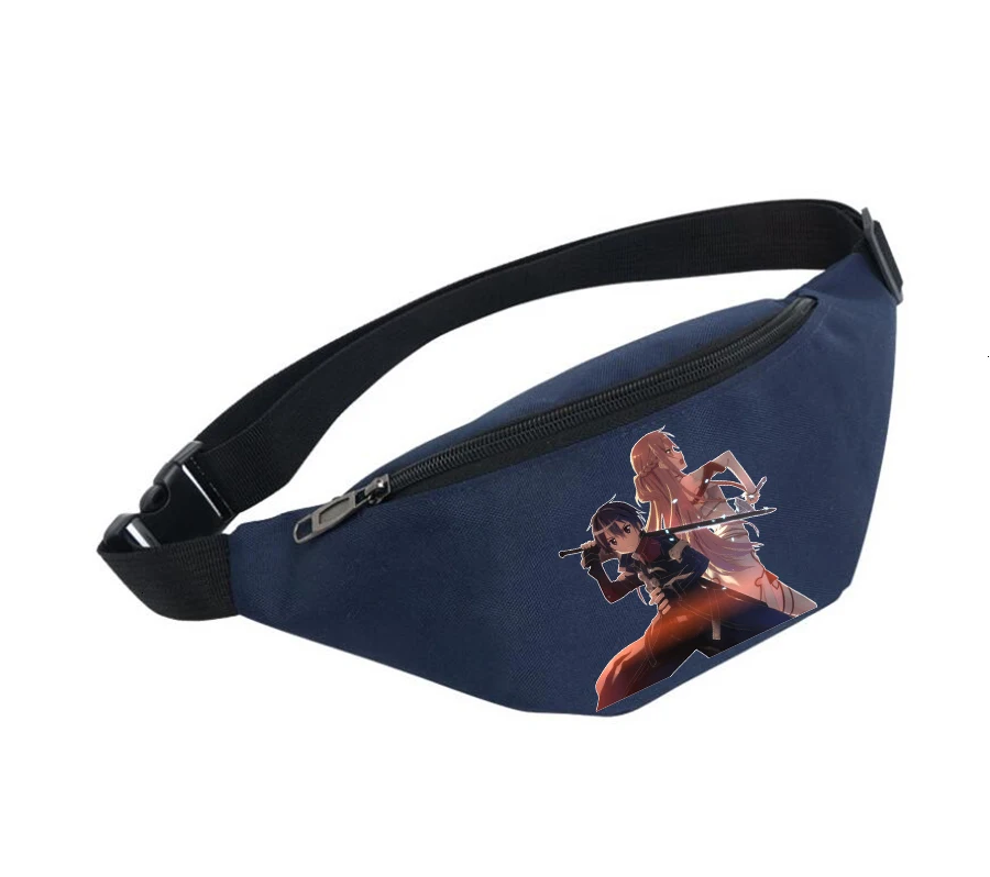 Waist Bag women Belt Waterproof Chest Handbag Unisex Fanny Pack Ladies Belly Bags For anime Sword Art Online | Багаж и сумки
