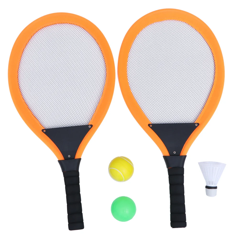 

2pcs Badminton Tennis Rackets Children Kids Outdoor Sports Parent-Child Sports Educational Sports Game Toys(Orange)