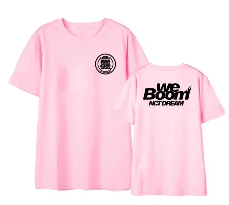 2 Летняя Стильная Футболка kpop nct dream we boom, 2 стиля, с круглым вырезом и принтом, унисекс, летняя свободная футболка с короткими рукавами - Цвет: 2