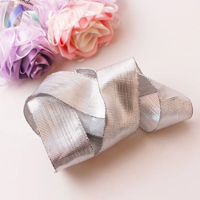 5 ярдов красивой шелковой пряжи двухсторонняя прозрачная лента Свадебные