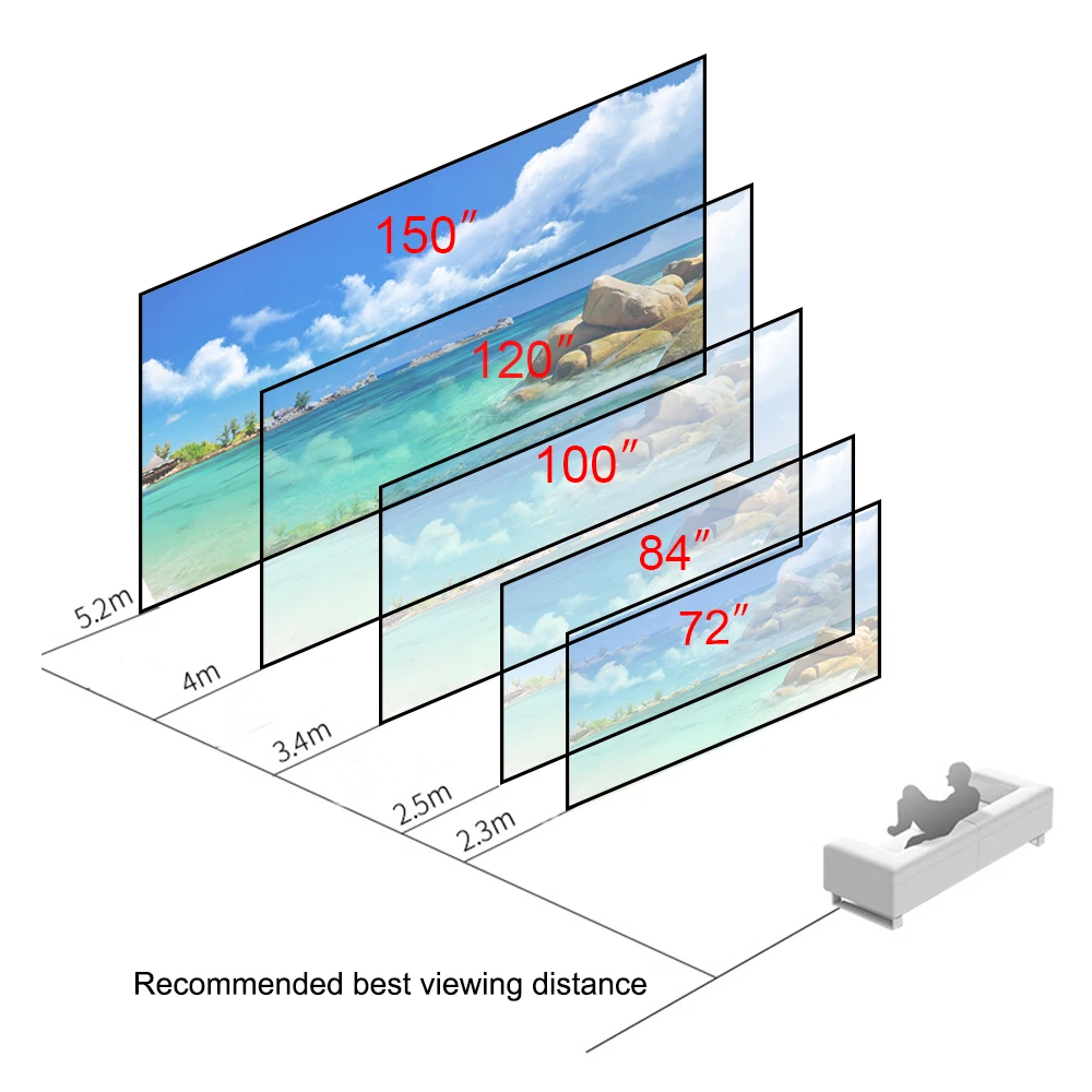 Portable White Surface Black Bottom Projector Screen 60 72 84 100 120 Inch 16:9 HD Foldable Anti-Wrinkle Movie Screens | Электроника