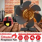 Черный камин, 6 лезвий, брикет, деревянная горелка, экологически чистый Тихий Домашний Вентилятор, эффективное распределение тепла