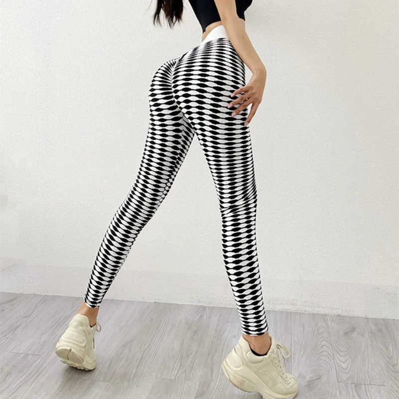Леггинсы женские бесшовные с принтом зебры высокой талией