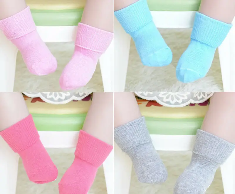 Носки для младенцев малышей девочек мальчиков хлопковые мягкие Нескользящие