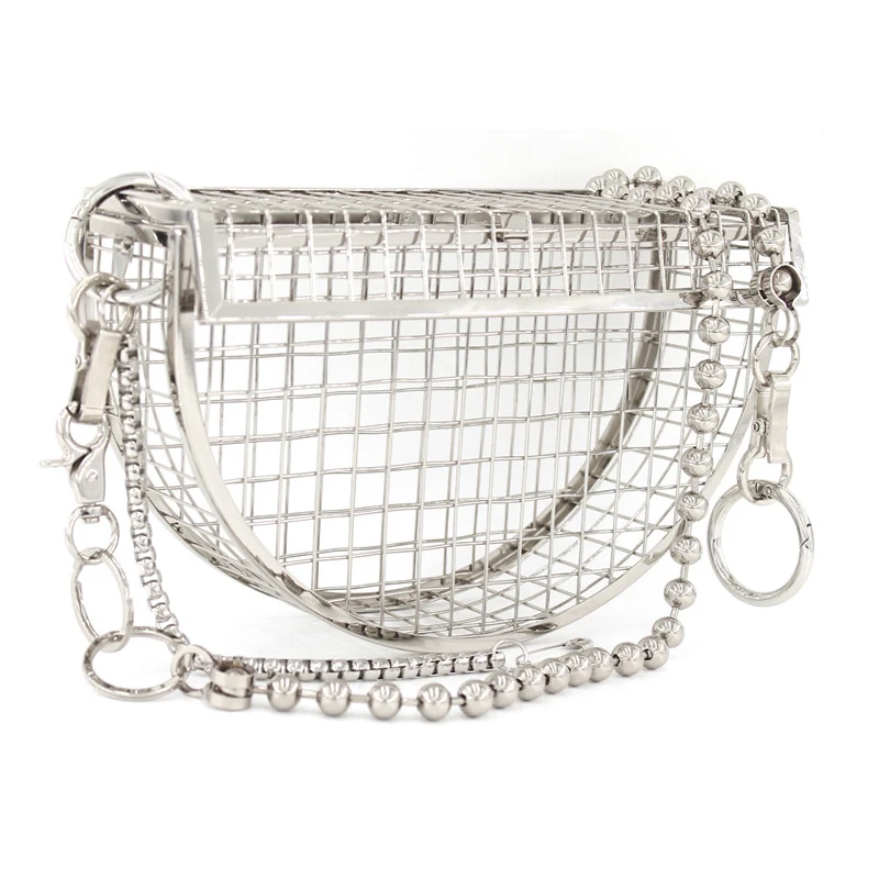 

Fashion Metallic Hollow Out Clutch Bag Women's Evening Bag Shoulder Crossbody Bags Clutch Purse Cage Handbag Party Porm
