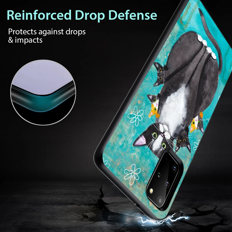 

Milk Drink Bottle Cat for Samsung Note 20 Ultra 10 9 8 Plus Pro M60S M40 M30 M31S M20 M10 Black Phone Case