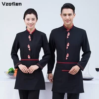 long sleeve waiter uniforms food service catering hotel cook clothing autumn winter restaurant overalls farmhouse chef jacket