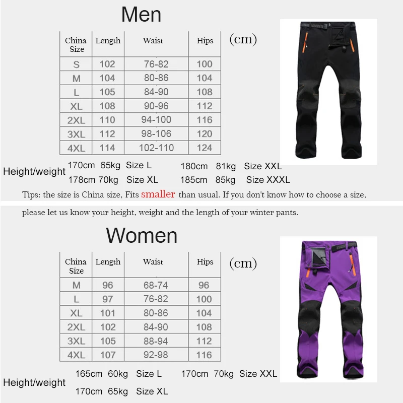TWTOPSE зимние походные брюки для мужчин и женщин водонепроницаемые теплые