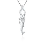 Медальон-Русалка из серебра 925 пробы, с жемчугом