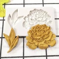 leaf rose silicone resin fondant mold for cup cake dessert lace decoration diy pastry candy baking moulds kitchen tool