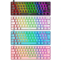 New T60 Mechanical Gaming Keyboard Blue Switch Keys USB Wired Gaming Keyboard Compact Portable Design Game For