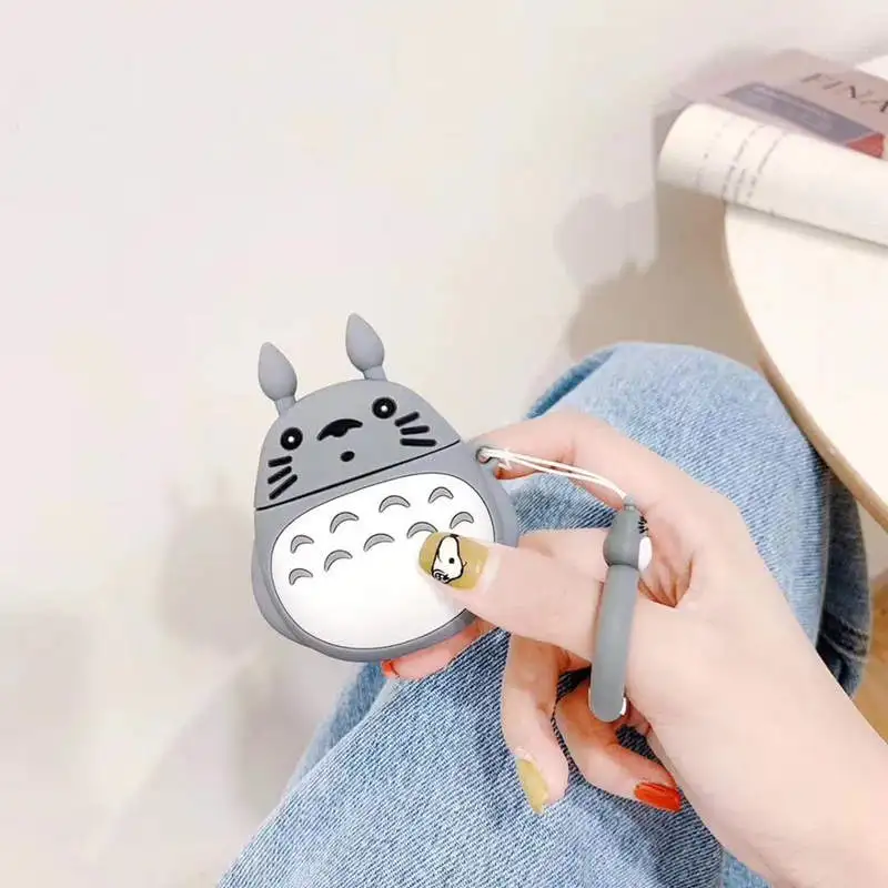 KL LOVERONY Cute Cartoon Bluetooth Earphone 3D Silicone Case For AirPods 2 1 Headset Protective Cover Apple Air pods Charging Box - Цвет: KL