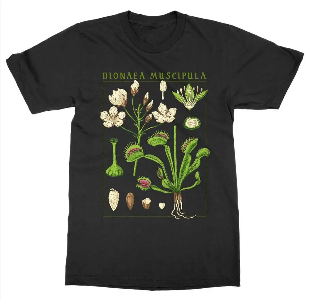 

Venus Fly Trap T Shirt Botanical Garden Plant Print Botany Bloom Fruit Flower 2020 New T-Shirts Men Clothing High Quality Shirts