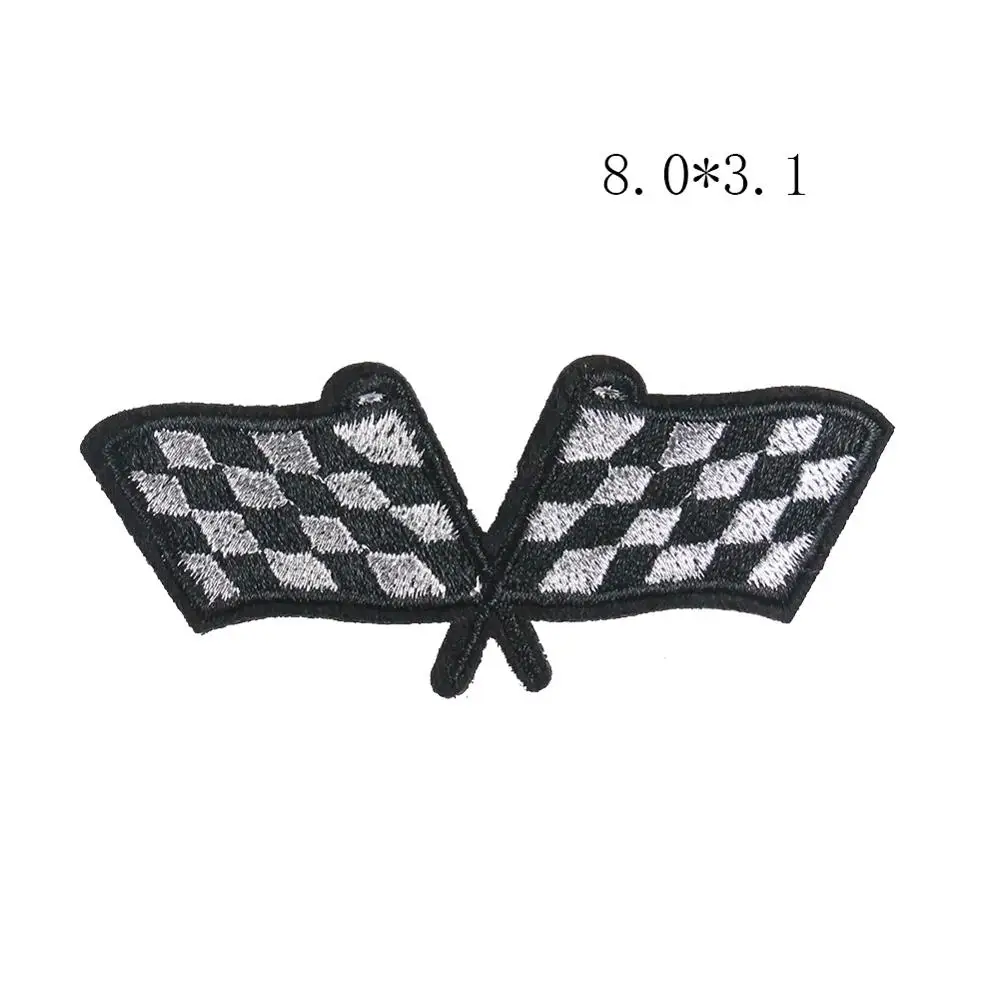 Наклейка из ткани в черно-белую клетку F1 гоночный контактный сигнал флаг