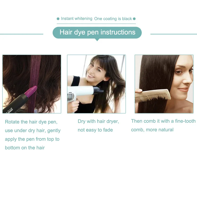 Высококачественная быстросохнущая ручка для волос одноразовая Временная Краска