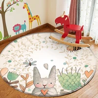 baby play mat round children carpet simplicity animal bunny bee pattern children flannel carpet baby hand print carpet