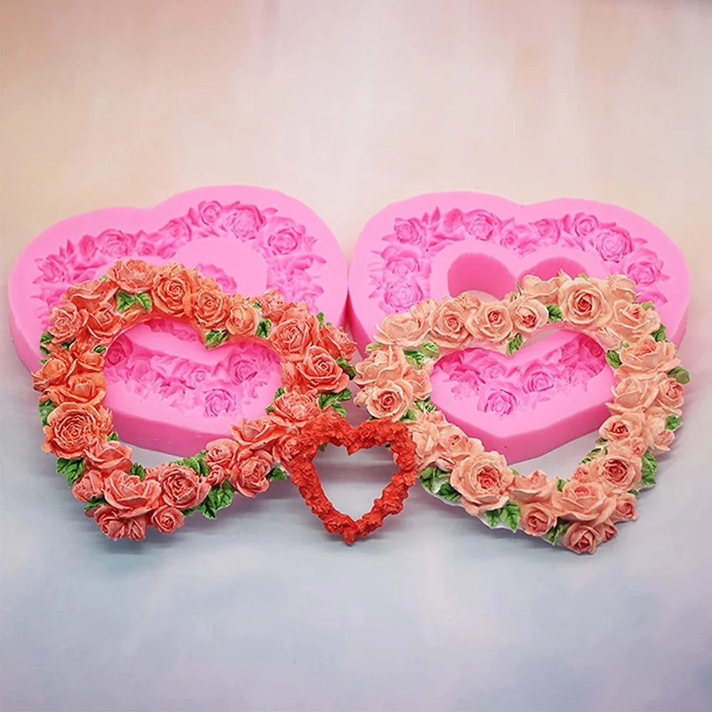 

3D-форма в форме сердца, искусственная форма, силиконовая форма «сделай сам» для выпечки на День святого Валентина, инструмент для выпечки