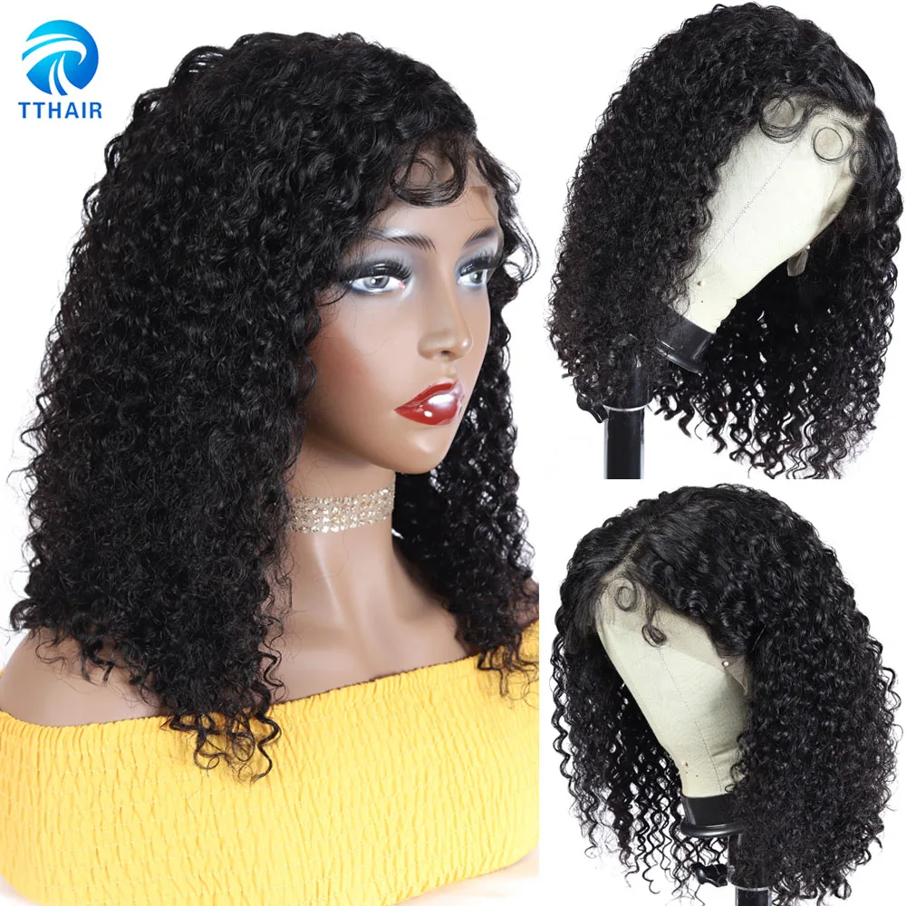 Peruca do Cabelo Frente do Laço Perucas de Cabelo Frontal do Laço Fechamento do Laço Peruca Encaracolado Humano Indiano 13×4 13×6 4×4 150 Remy Cabelo Bob