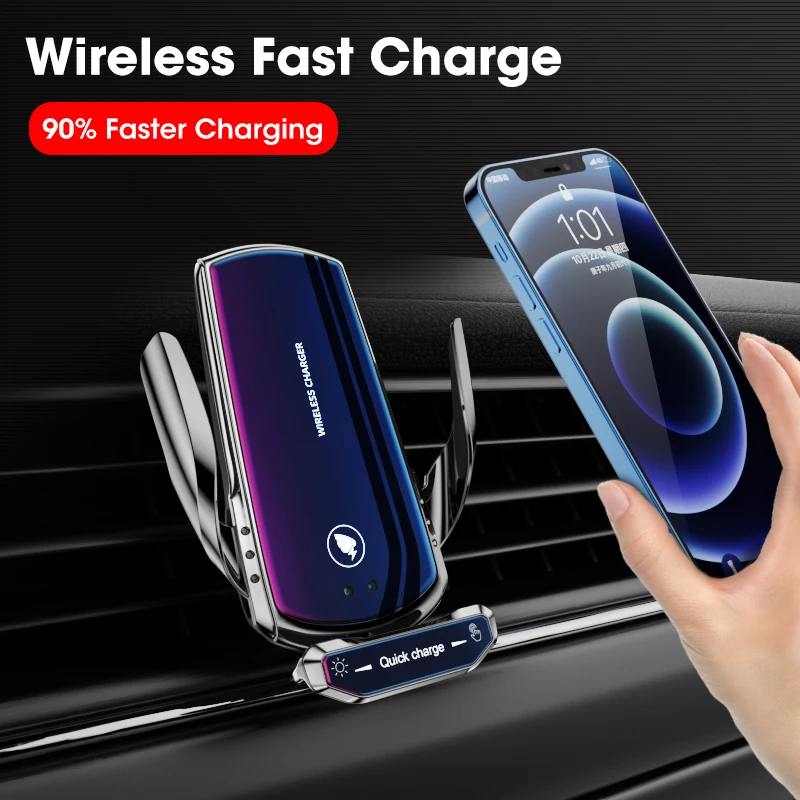 

Car 15W Wireless Charger Phone Holder Qi Induction Sensor Fast Charging Phone Stand For iPhone 13 Pro Max Xiaomi 11 Huawei P40