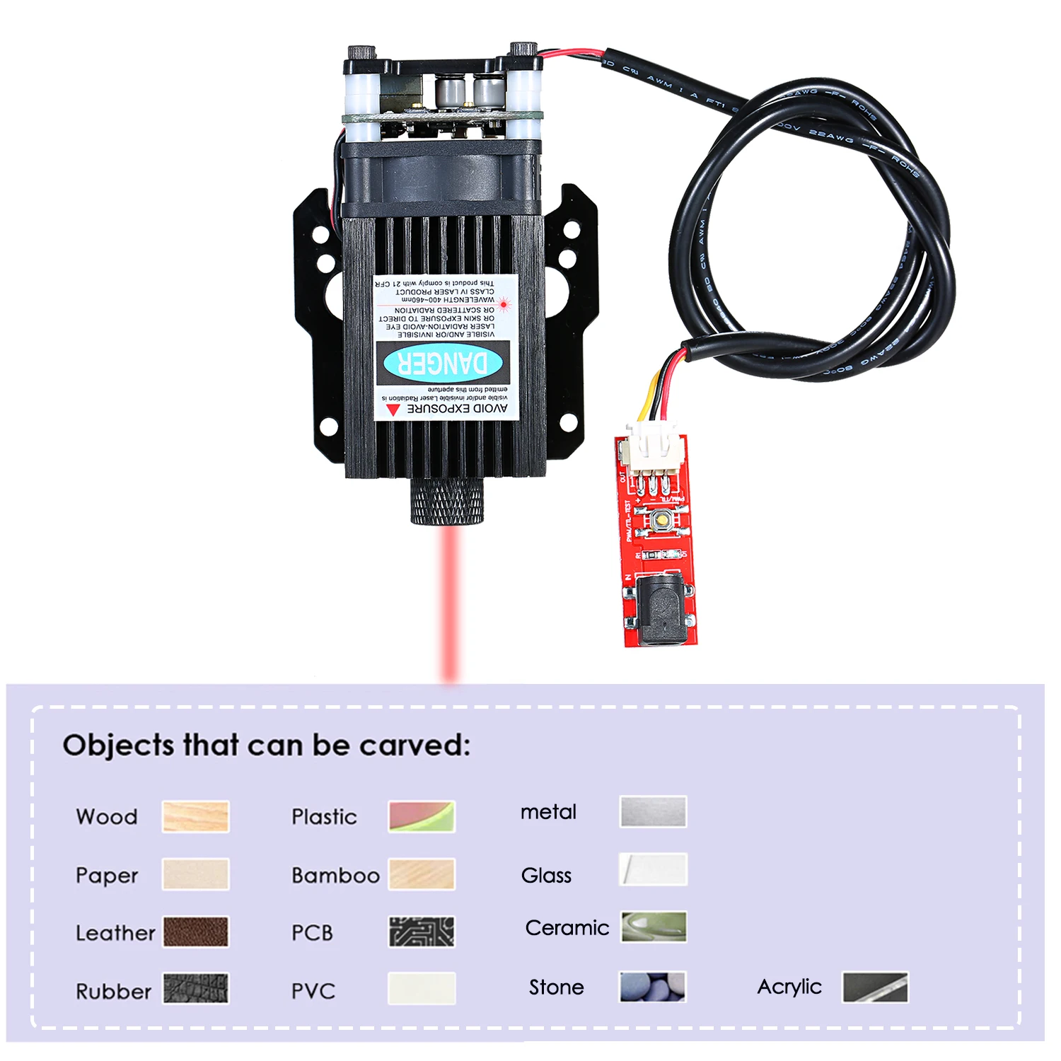 20W VG-L7 CNC Laser Engraving Machine Head Module DIY Woodworking Machinery Parts Tools | Инструменты
