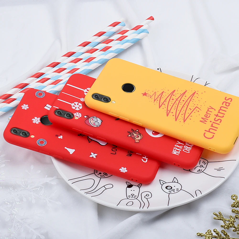 Cartoon Pattern Christmas Festive Santa Claus Case For Huawei Honor 8X 10 20 Lite 9X Pro P20 P30 Phone New Year Cover | Мобильные
