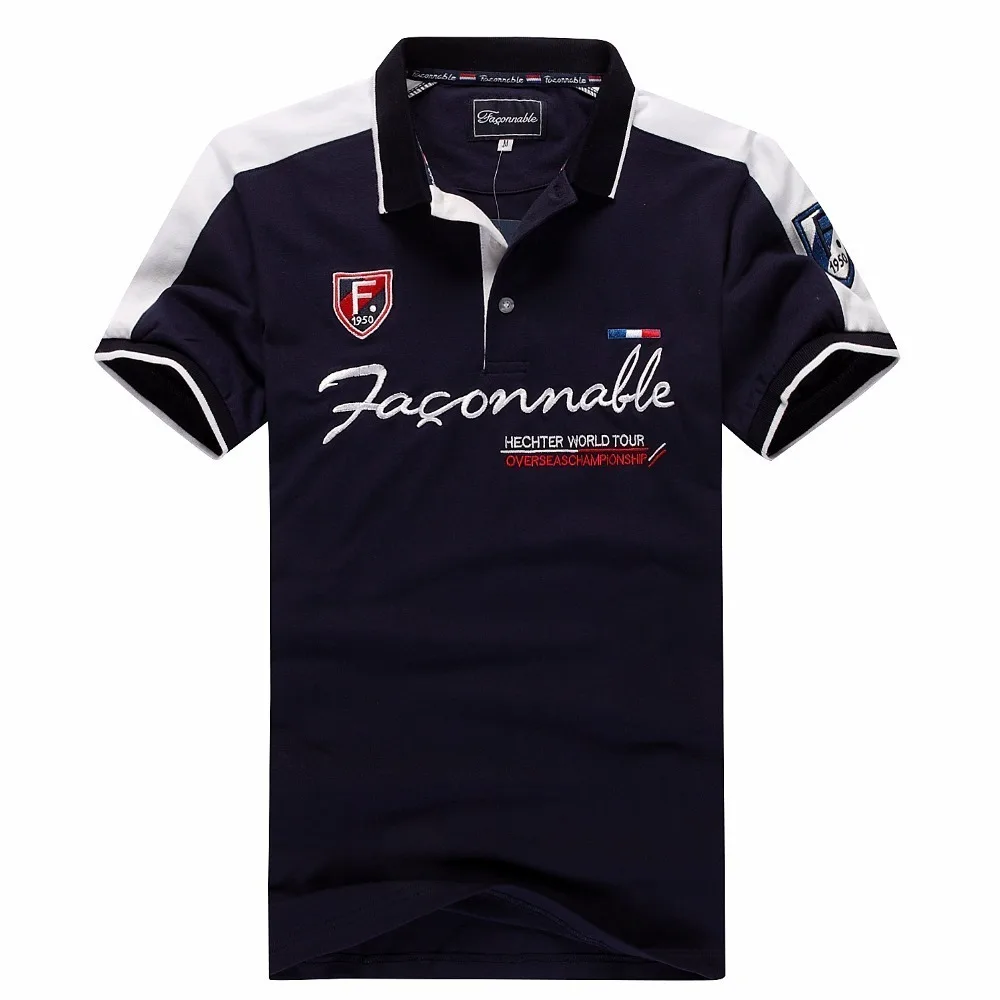 Высококачественные Новые мужские рубашки поло с коротким рукавом из хлопка