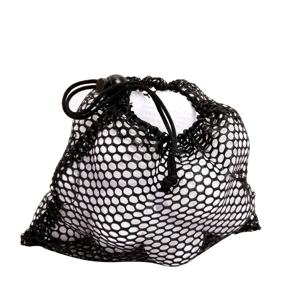 

3pcs Black Durable Mesh Nets Bags Pouch Tennis Carrying Holder Storage Drawstring Closure Bag Not Included Balls(Small