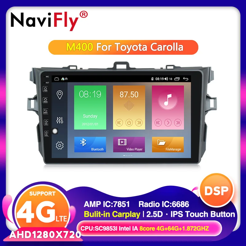 2020 Android 10 4G 64G IPS DSP для Toyota Corolla E140/150 2006 2013 автомобильный радиоприемник с навигацией