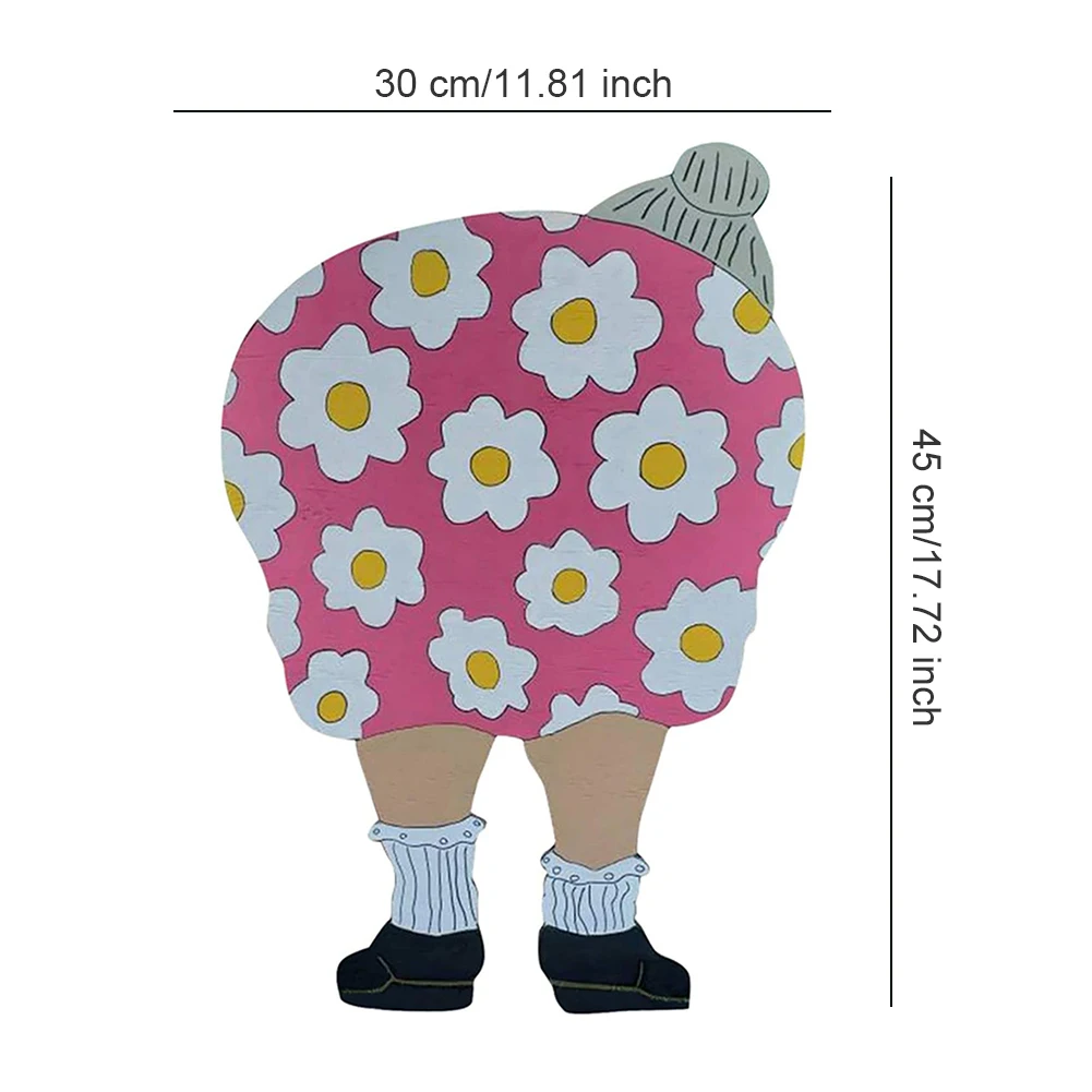 

Yard Art Decoration Garden Summer Decor Courtyard Art Sign Ornaments Funny Old Lady Bending Down Yard Sign For Outdoor Lawn