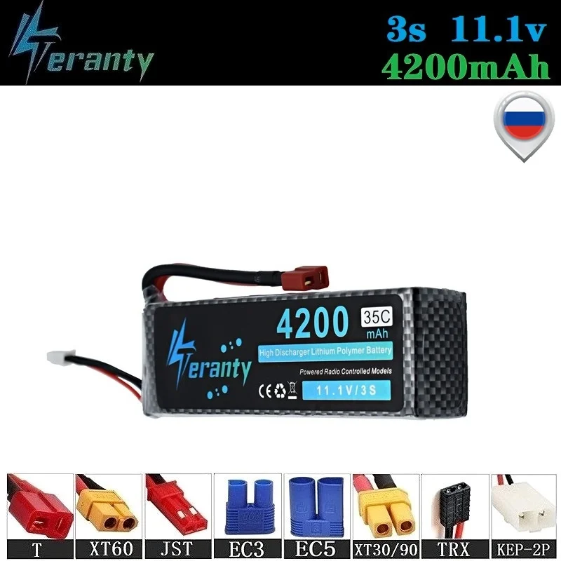 

100% Ёмкость 3S 11,1 v 4200 мА/ч, 35C LiPo Батарея для дрона с дистанционным управлением RC Автомобили RC Роботы RC игрушечные лодки 11,1 v Перезаряжаемые Lipo Б...