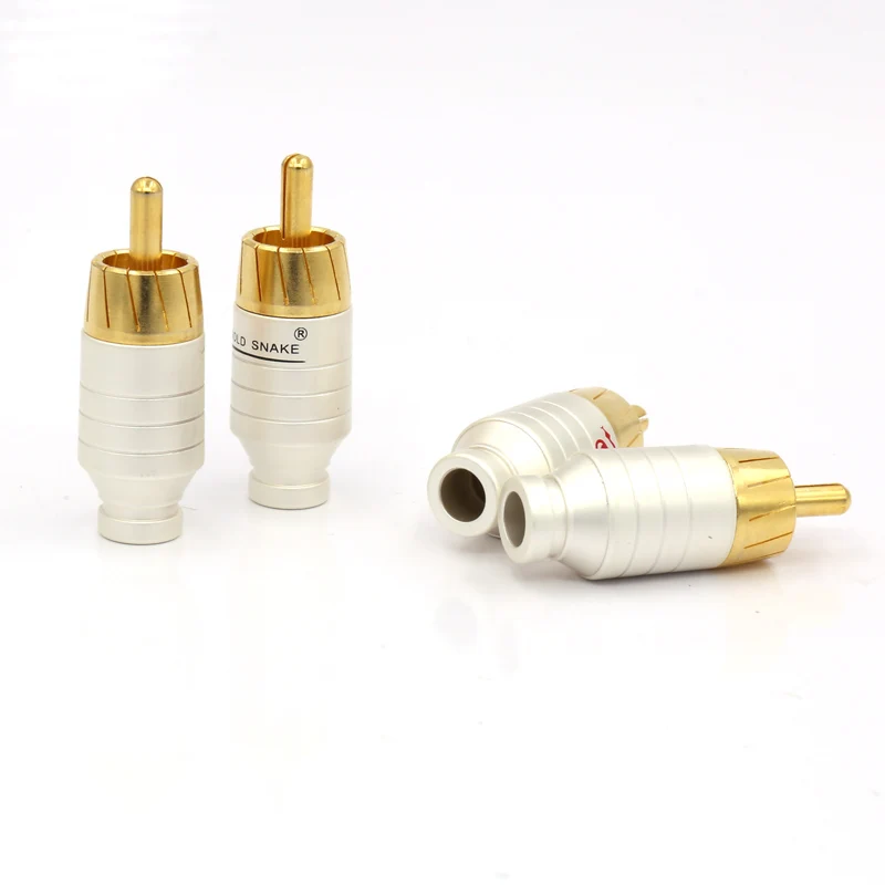 4 шт. hi Fi аудиосигнальный кабель lotus plug штекер rca end из чистой меди аудиокабеля