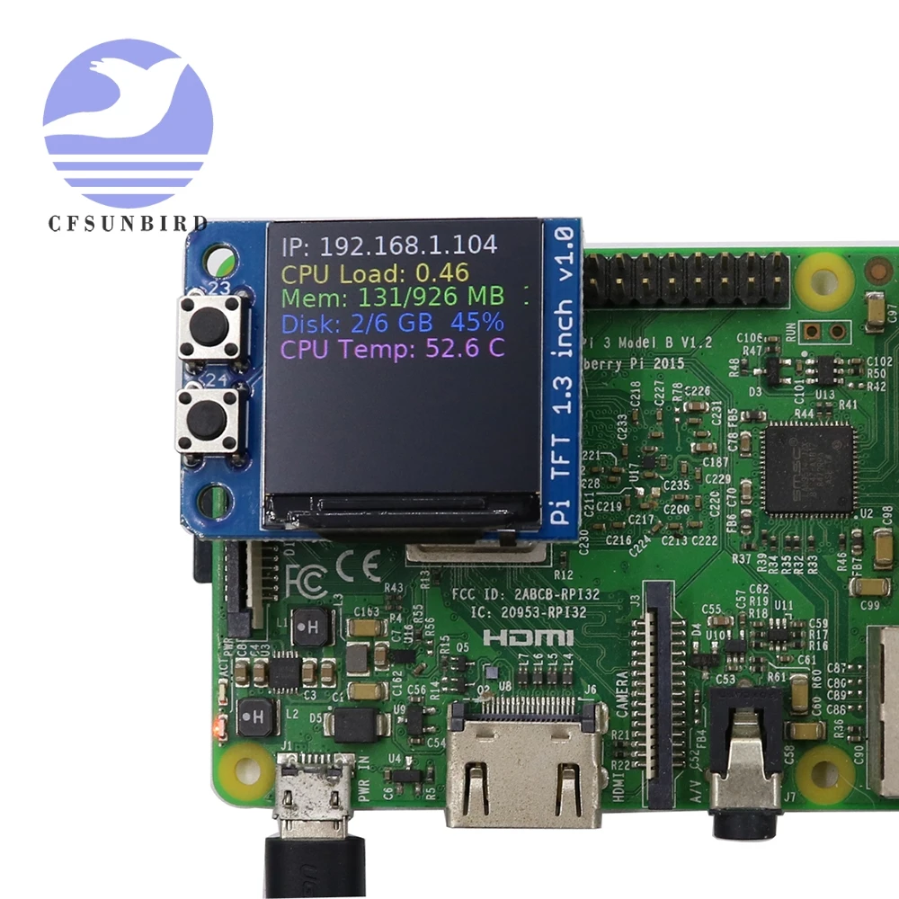 Mini Pi PiOLED TFT 1 3 дюймов 240x240 дополнительный OLED SPI интерфейс для Raspberry | Электронные