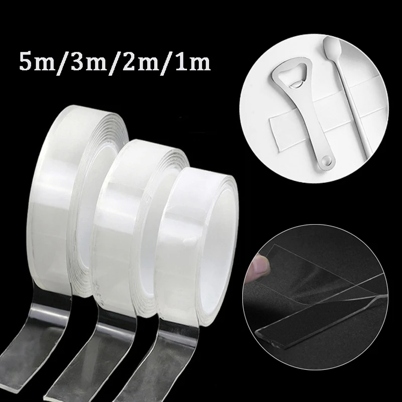 Прозрачная Волшебная нано-лента моющаяся многоразовая Двухсторонняя клейкая