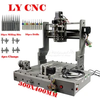 desktop cnc machine 3040 metal engraver 4 aaxis for woodworking milling drilling cutting pcb engraving machine with milling kit