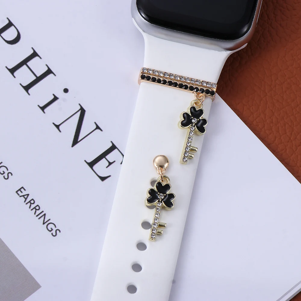 1 шт. металлические алмазные подвески декоративное кольцо для Apple Watch ремешок