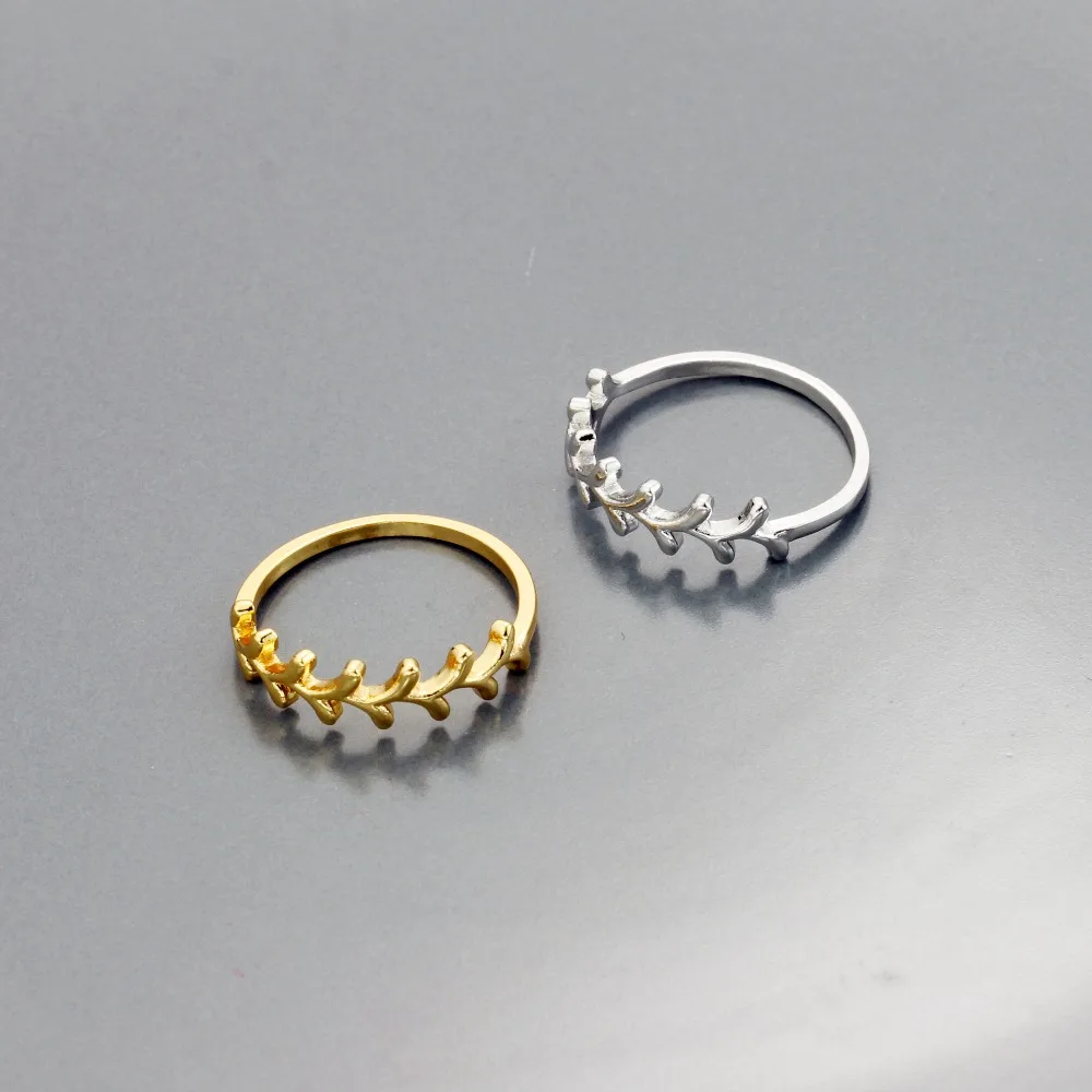 Модные складные кольца в виде листьев папоротника для мужчин Bague Femme золотого