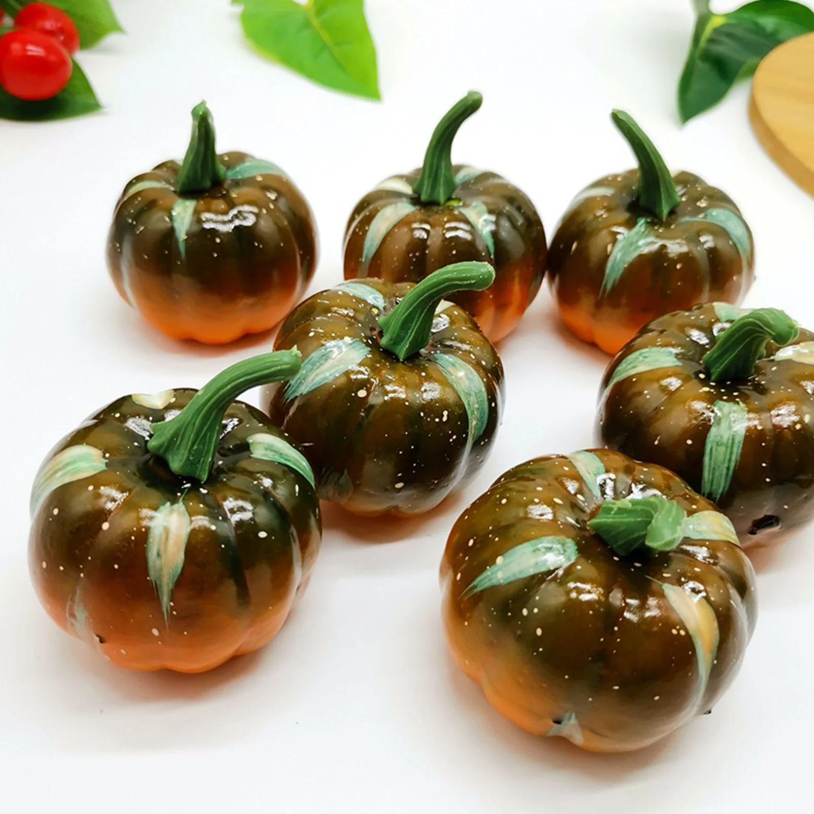 16 шт. декоративная тыква желто-зеленая | Дом и сад