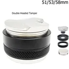 Фильтр порфильтр для кофе эспрессо 515358 мм, нержавеющая сталь 304, 3 угловых наклона и Плоская база, двойная головка, Темпер для кофе