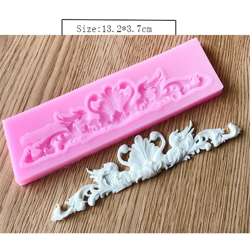 European Lace Silicone Mold for Fondant, DIY Embossed Cake Decorating Tray, Chocolate and Soap Baking Mold image 6