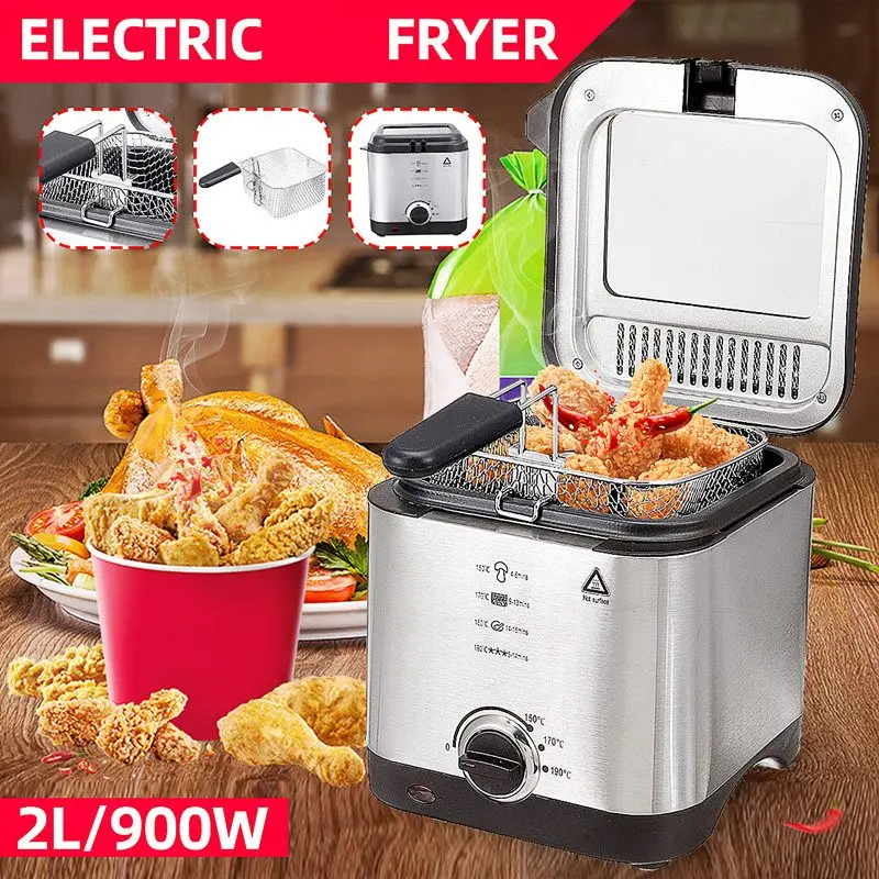 

Electric Deep Fryer French Fries Frying Machine with Basket Fried Chicken Grill Adjustable Thermostat Kitchen Cooking Oven