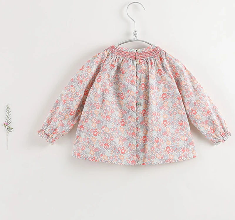 Футболка с длинными рукавами для девочек детская хлопковая круглым вырезом