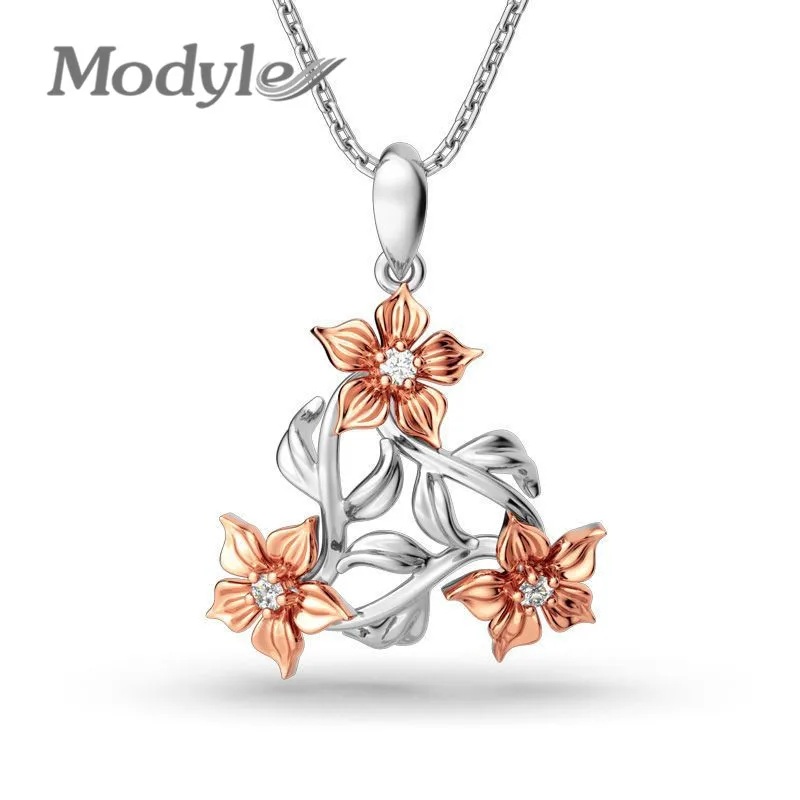 Mostyle подвеска в форме цветка розы из розового золота ожерелье Подвеска для женщин