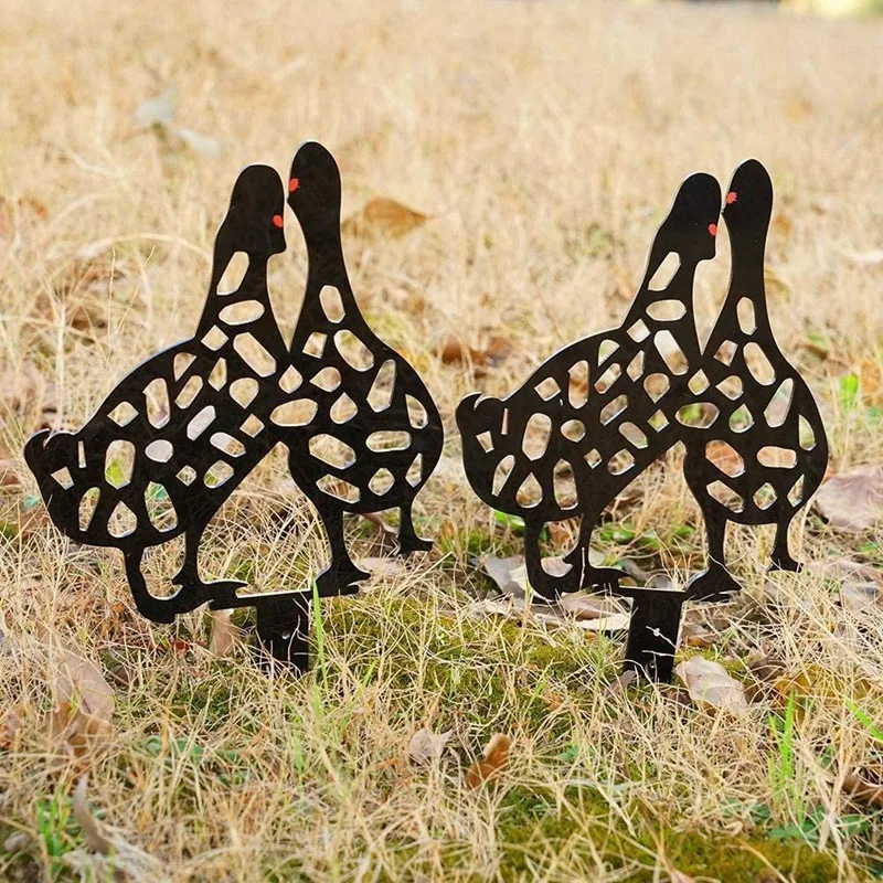 

6Pcs Chicken Yard Art Duck Decoration for Garden Use Backyard Lawn Stakes Plastic Duck Yard Decor Gift Duck Silhouette