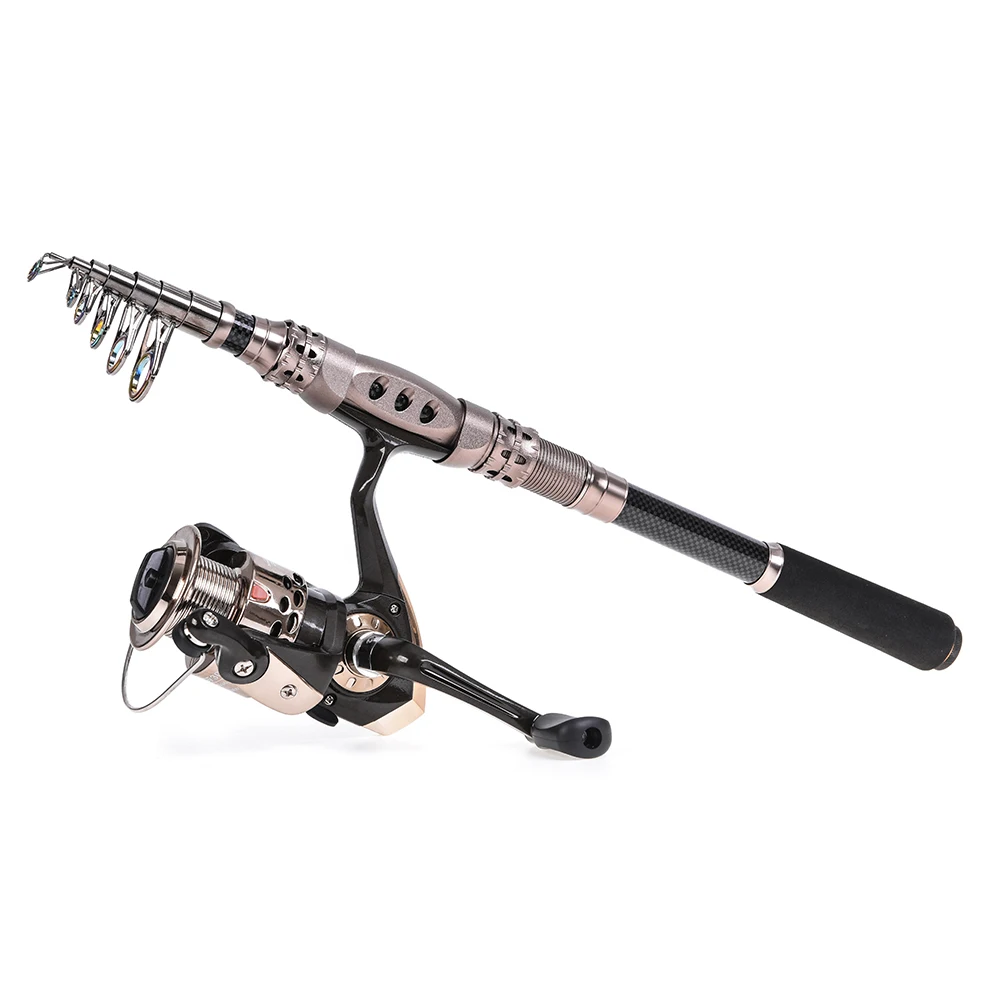 Lixada телескопическая удочка и Катушка Combo полный комплект углеродного волокна