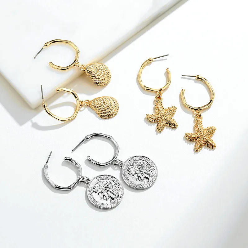 Серьги-Пусеты Из Сплава в ретро-стиле виде моряка пляжа Аватара | Украшения и